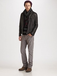 Classic cord goes modern in this straight-leg silhouette with washed treatment that provides a well-worn look.Five-pocket styleInseam, about 33CottonMachine washMade in USA Classic cord goes modern in this straight-leg silhouette with washed treatment that provides a well-worn look.Five-pocket styleInseam, about 33CottonMachine washMade in USA