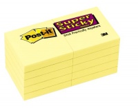 Post-it® Notes, Super Sticky Pad, 1-7/8 Inches x 1-7/8 Inches, Canary Yellow, 10 Pads per Pack Post-it® Notes, Super Sticky Pad, 1-7/8 Inches x 1-7/8 Inches, Canary Yellow, 10 Pads per Pack