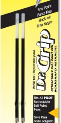 Pilot Dr. Grip Ballpoint Ink Refill, 2-Pack for Retractable Pens, Fine Point, Black Ink (77210) Pilot Dr. Grip Ballpoint Ink Refill, 2-Pack for Retractable Pens, Fine Point, Black Ink (77210)