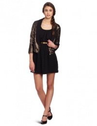 XOXO Juniors Cropped Cuffed Sequins Jacket, Bronze, Large XOXO Juniors Cropped Cuffed Sequins Jacket, Bronze, Large