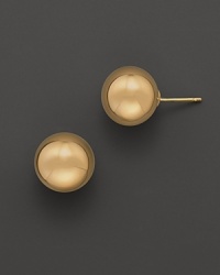 From the Pallini collection, large stud earrings in yellow gold. With signature ruby accent. Designed by Roberto Coin. From the Pallini collection, large stud earrings in yellow gold. With signature ruby accent. Designed by Roberto Coin.
