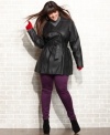 Snag a stylish edge with Dollhouse's plus size faux leather trench coat-- it's totally hot for the season!