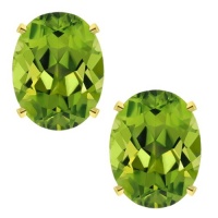 2.60 Ct Oval 8X6mm Green Peridot Gold Plated Stud Earrings 2.60 Ct Oval 8X6mm Green Peridot Gold Plated Stud Earrings