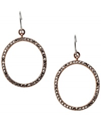 Decorate your outfit with pretty sparkling ovals. Fossil's brown tone mixed metal earrings are covered in hematite crystal pave and feature a fish wire closure. Approximate drop: 1-1/2 inches. Decorate your outfit with pretty sparkling ovals. Fossil's brown tone mixed metal earrings are covered in hematite crystal pave and feature a fish wire closure. Approximate drop: 1-1/2 inches.