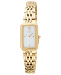 A delicate, feminine watch from Citizen that harnesses the golden shine of both natural and artificial light, using Eco-Drive technology. A delicate, feminine watch from Citizen that harnesses the golden shine of both natural and artificial light, using Eco-Drive technology.