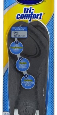 Dr. Scholl's Tri-Comfort Orthotics Inserts, Men's Size 8-12, 1-Pair Packages (Pack of 3)