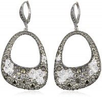 Judith Jack Sterling Silver Marcasite and Cubic Zirconia Frontal Drop Earrings Judith Jack Sterling Silver Marcasite and Cubic Zirconia Frontal Drop Earrings