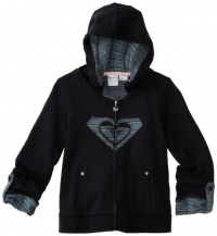 Roxy Kids Girls 7-16 Funshine Hooded Cardigan Sweater, Blue Black, X-Large Roxy Kids Girls 7-16 Funshine Hooded Cardigan Sweater, Blue Black, X-Large