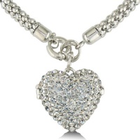 Super Shimmery Swarovski Crystal Heart Locket