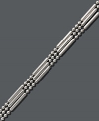 Triple your style in this shiny three strand bracelet by Giani Bernini. Bracelet features bead and bar accents in polished sterling silver. Approximate length: 7 inches. Triple your style in this shiny three strand bracelet by Giani Bernini. Bracelet features bead and bar accents in polished sterling silver. Approximate length: 7 inches.