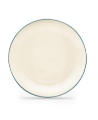 Make everyday meals a little more fun with Colorwave dinnerware from Noritake. Mix and match these coupe dinner plates in turquoise and white with square and rim pieces for a tabletop that's endlessly stylish.