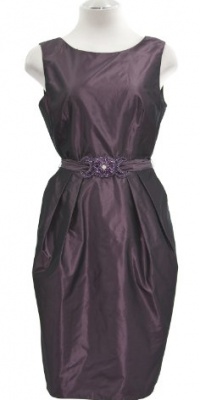 Alex Evenings Dusty Mauve Taffeta Pleated Belted Sleeveless Dress 6 Alex Evenings Dusty Mauve Taffeta Pleated Belted Sleeveless Dress 6