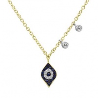 Meira T 14K Yellow Gold Blue Sapphire & Diamond Evil Eye Necklace Meira T 14K Yellow Gold Blue Sapphire & Diamond Evil Eye Necklace