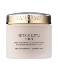 Nurture very dry skin back to supple softness. RESCUE your skin from serious dryness. Instantly relieve uncomfortable tightness and smooth the roughness caused by extreme dehydration. REPAIR the appearance of dry and very dry skin with ROYAL LIPIDÉUM™, a unique technology enriched with Royal Jelly that supplements skin's own natural lipids for intense hydration. PROTECT your body with renewed levels of moisture-trapping lipids. Skin feels insulated from the daily effects of climate and seasonal changes. Nurtured and moisturized, skin feels silky smooth, soft, and comfortable. Nurture very dry skin back to supple softness. RESCUE your skin from serious dryness. Instantly relieve uncomfortable tightness and smooth the roughness caused by extreme dehydration. REPAIR the appearance of dry and very dry skin with ROYAL LIPIDÉUM™, a unique technology enriched with Royal Jelly that supplements skin's own natural lipids for intense hydration. PROTECT your body with renewed levels of moisture-trapping lipids. Skin feels insulated from the daily effects of climate and seasonal changes. Nurtured and moisturized, skin feels silky smooth, soft, and comfortable.