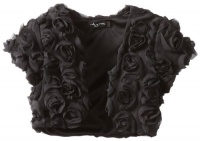 Ruby Rox Kids Girls 7-16 Rosette Shrug, Black, X-Large