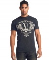 Pop on this t-shirt from Affliction and head out with your brew crew in totally cool casual style.