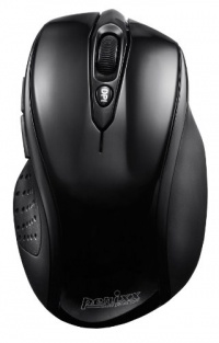 Perixx PERIMICE-711, Wireless Ergonomic Mouse - 2.4G - Up to 30 Ft Operating Range - Nano Receiver - Ergonomic Right Handed Design - 1000/1600 DPI Optical Resolution - On/Off Switch - Piano Finish Design - 2*AAA Brand Batteries