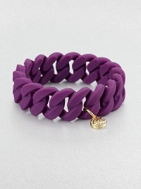 The shape is that of a chunky linked chain but the material is molded silicone in this soft, cushiony bracelet that's both bright and whimsical.SiliconeGold-finished signature charmDiameter, about 2.5Imported The shape is that of a chunky linked chain but the material is molded silicone in this soft, cushiony bracelet that's both bright and whimsical.SiliconeGold-finished signature charmDiameter, about 2.5Imported