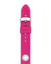 Turn on the brights with this hot pink watch strap from Michele, accented by a stainless steel buckle. This band makes your practical piece pop.