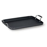 A nonstick surface, stay-cool handles and fantastic heat distribution earn this Simply Calphalon Nonstick double grill a spot in your kitchen. A nonstick surface, stay-cool handles and fantastic heat distribution earn this Simply Calphalon Nonstick double grill a spot in your kitchen.