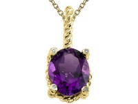 Genuine Amethyst Pendant by Effy Collection® in 14 kt Yellow Gold LIFETIME WARRANTY Genuine Amethyst Pendant by Effy Collection® in 14 kt Yellow Gold LIFETIME WARRANTY