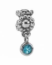 A bezel-set deep blue topaz dangles alluringly from a sterling silver daisy chain. Charm by PANDORA. A bezel-set deep blue topaz dangles alluringly from a sterling silver daisy chain. Charm by PANDORA.