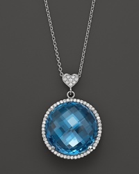 Lisa Nik 18K White Gold Blue Topaz and Diamond Pendant Necklace, 18 Lisa Nik 18K White Gold Blue Topaz and Diamond Pendant Necklace, 18