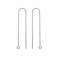 Sterling Silver Ear Threads Threaders 4 Inch with Bridge & Loop Sterling Silver Ear Threads Threaders 4 Inch with Bridge & Loop
