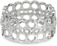 Nine West Linked In Silver-Tone Crystal Stretch Bracelet Nine West Linked In Silver-Tone Crystal Stretch Bracelet