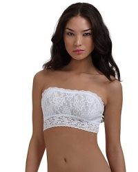 A great alternative to your typical strapless bra. A pretty lace bandeau with an elastic strip on top and bottom for a secure fit. Style #487102