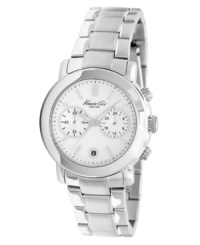 Clean lines of structured steel make this Kenneth Cole New York an instant classic. Clean lines of structured steel make this Kenneth Cole New York an instant classic.