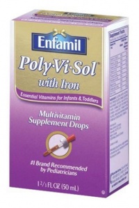 Enfamil Poly-Vi-Sol Multivitamin Supplement Drops with Iron for Infants and Toddlers, 1 2/3-Ounce Bottles (50ml) (Pack of 2)