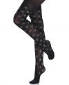 Get spotted in these diva-worthy design tights from HUE, featuring a glittery dot pattern that's instantly eye-catching.
