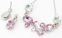 Elegant Multi Colored and Shaped Swarovski Elements Crystal Necklace and Earring Set (Rose Pink) Elegant Multi Colored and Shaped Swarovski Elements Crystal Necklace and Earring Set (Rose Pink)