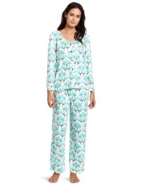White Orchid Women's Alpine Forest Button Front Pajama Set White Orchid Women's Alpine Forest Button Front Pajama Set