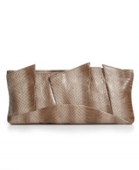 Escape from the norm. The St. Tropez pleated clutch, with its asymmetrical, layered fabric and muted sheen, adds a bit of attitude and natural beauty to any wardrobe. Escape from the norm. The St. Tropez pleated clutch, with its asymmetrical, layered fabric and muted sheen, adds a bit of attitude and natural beauty to any wardrobe.