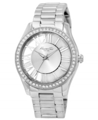 Leave no question unanswered with this crystal-embellished timepiece from Kenneth Cole New York. Leave no question unanswered with this crystal-embellished timepiece from Kenneth Cole New York.