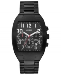 Dress up or down with this casual chronograph watch from GUESS. Dress up or down with this casual chronograph watch from GUESS.