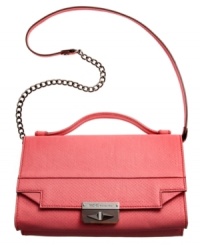 Pretty in pink. This shoulder bag from RACHEL Rachel Roy is the ultimate diva-worthy design. Dressed in signature hardware with chain-link detailing, it adds feminine flair to any ensemble. Pretty in pink. This shoulder bag from RACHEL Rachel Roy is the ultimate diva-worthy design. Dressed in signature hardware with chain-link detailing, it adds feminine flair to any ensemble.