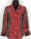 Shanghai Tone® Grace Women Embroidered Jacket Burgundy Available Sizes: 0, 2, 4, 6, 8, 10, 12, 14, 16, 18, 20