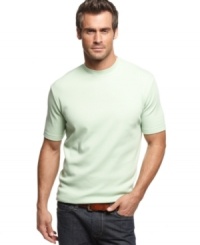 Add some texture. Upgrade your casual style with this sleek ribbed t-shirt from John Ashford. Add some texture. Upgrade your casual style with this sleek ribbed t-shirt from John Ashford.