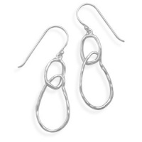 Sterling Silver Textured Link Drop Earrings Sterling Silver Textured Link Drop Earrings