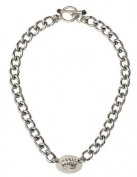 Juicy Couture Crown ID Necklace in Silver