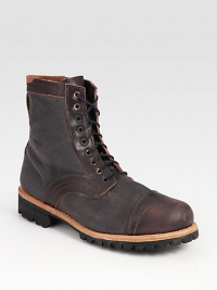 This rugged, hiking-inspired style is carefully constructed in genuine leather and synthetic materials, built for long-lasting wear.Leather/synthetic upperLeather liningPadded insoleRubber soleImported This rugged, hiking-inspired style is carefully constructed in genuine leather and synthetic materials, built for long-lasting wear.Leather/synthetic upperLeather liningPadded insoleRubber soleImported
