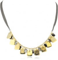 Kenneth Cole New York Modern Garnet Gold and Hematite Square Disc Necklace Kenneth Cole New York Modern Garnet Gold and Hematite Square Disc Necklace