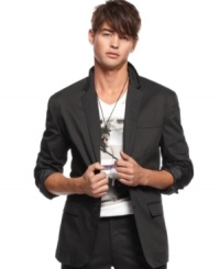 Button-up your style with this sharp blazer from Kenneth Cole Reaction. Button-up your style with this sharp blazer from Kenneth Cole Reaction.