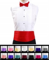 Men's Poly Satin Bow Tie and Cummerbund Sets