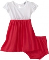 Splendid Littles Baby-girls Infant Colorblock Dress and Bloomer, Punch, 18-24 Months