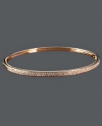 Sweet, stackable sparkle. Trio by Effy Collection's subtly shimmering bangle features dozens of round-cut diamonds (5/8 ct. t.w.) set in trendy, 14k rose gold. Wear this style alone or pair it with other bangles for an ultra-chic layered look. Approximate diameter: 2-3/8 inches. Sweet, stackable sparkle. Trio by Effy Collection's subtly shimmering bangle features dozens of round-cut diamonds (5/8 ct. t.w.) set in trendy, 14k rose gold. Wear this style alone or pair it with other bangles for an ultra-chic layered look. Approximate diameter: 2-3/8 inches.