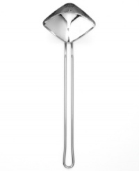 A seasoned pro! Have the tools to take on the kitchen and conquer cooking. The unique square-shaped design of this stainless steel tool scoops and pours in any direction, making it the perfect companion for right- and left-handed cooks. Getting into the corners of square pans to serve up every last drop of soups, stews and more. A seasoned pro! Have the tools to take on the kitchen and conquer cooking. The unique square-shaped design of this stainless steel tool scoops and pours in any direction, making it the perfect companion for right- and left-handed cooks. Getting into the corners of square pans to serve up every last drop of soups, stews and more.